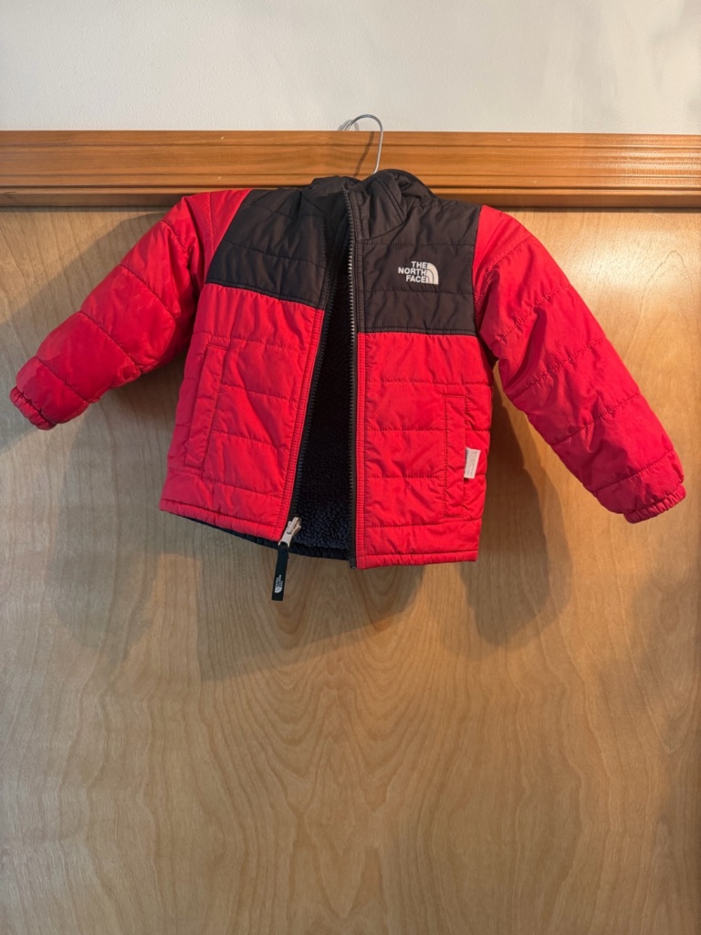 The North Face Red and Black Kids Puffer Jacket